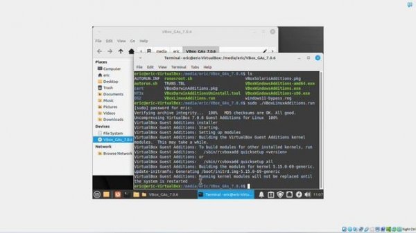 Install Guest Additions to Linux Mint over VirtualBox 7/Windows 11