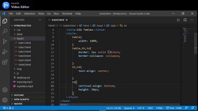 CSS table properties tutorial in hindi | CSS table design | css table border | css table align #34 смотреть онлайн