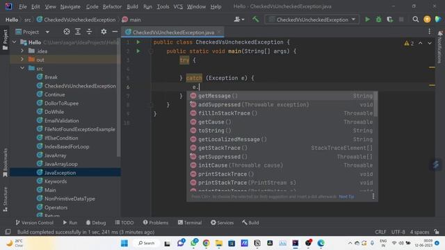 Java Exception Vs RuntimeException in Marathi. смотреть онлайн