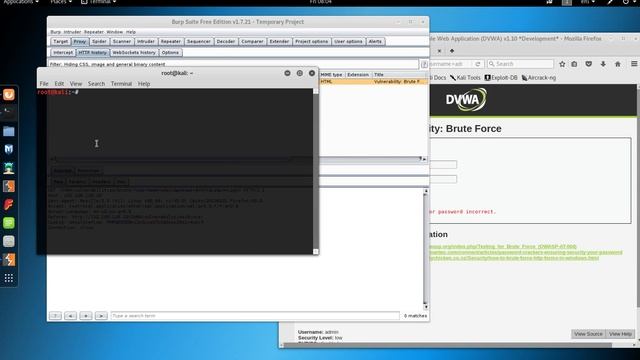 Website hacking - Damn Vulnerable Web App (DVWA) - Brute force password (Low level) смотреть онлайн