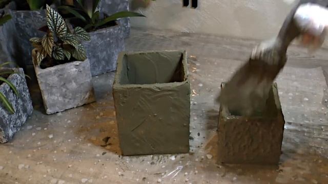 Цветочные горшки из цемента и картона смотреть онлайн