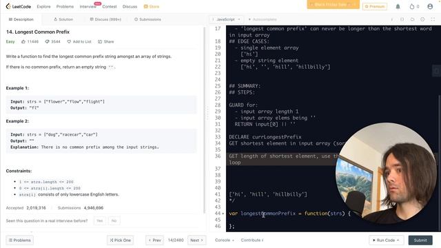 (Easy) Leetcode 14: Longest Common Prefix смотреть онлайн