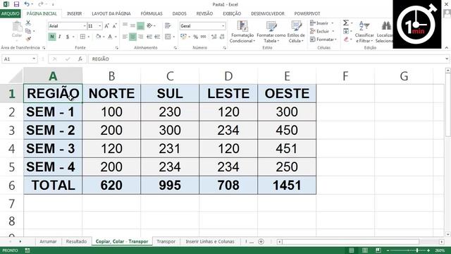COPIAR, COLAR e TRANSPOR no Excel | Como usar Copiar no Excel - Dicas Minuto | 03 смотреть онлайн