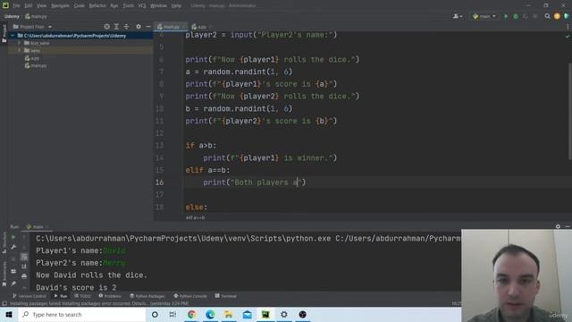 35- Project Rolling Dice Game: Learn Python From Zero to Master Object Oriented Programming смотреть онлайн