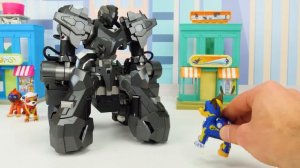 Paw Patrol Save the Dinosaurs and Mighty Pups vs Giant Battlebot!