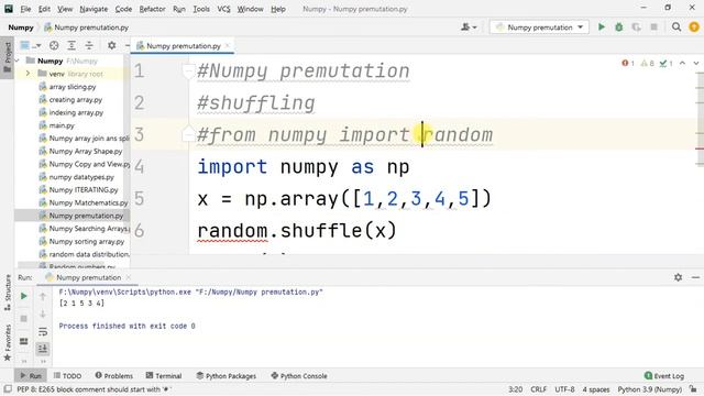 Random Permutations in numpy - Tamil | Numpy Python Library Full Course смотреть онлайн