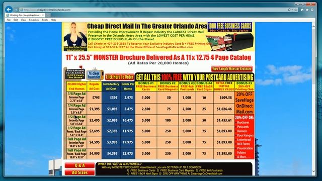 Cheap Direct Mail In Orlando Monster 11" x 25.5" Brochure Advertising смотреть онлайн
