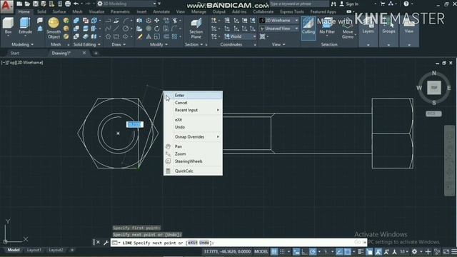 AutoCAD 3D Modeling Of Nut Bolt (M10). BOLT THREAD ISOMETRIC PROJECTION, ISOMETRIC VIEW, 3D THREAD