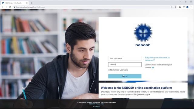 NEBOSH OBE: Log into the online examination platform, desktop смотреть онлайн