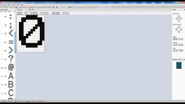 GLCD Font generation using MikroElektronika GLCD Font creator with example