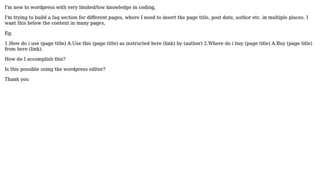 Wordpress: Wordpress Body Content How to add current page title automatically in different places? смотреть онлайн