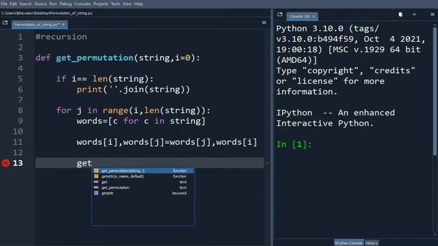 209. Compute all the Permutation of the String with Code || Python Loop, Recursion, Itertools Modul смотреть онлайн