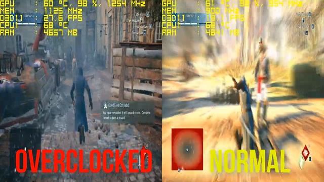 Assassins Creed Unity - OverClocked Vs Normal | GT 710 2GB | 8GB | Core i5 | [HD60FPS] смотреть онлайн