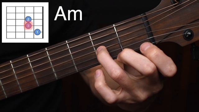 Как играть аккорд Ам на гитаре? Ля минор - am смотреть онлайн