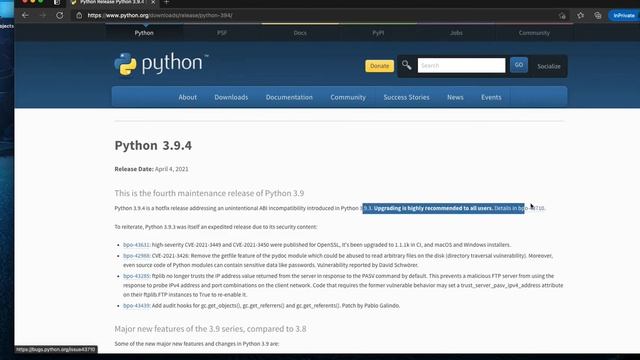 Installing Python 3.9.4 in Mac OS X смотреть онлайн