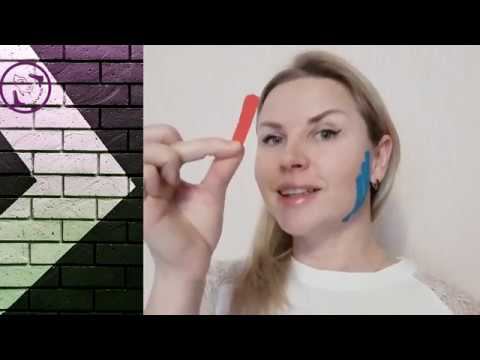 Варианты тейпирование поднижнечелюстной области и жевательных мышц.