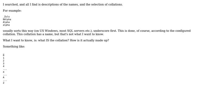 Can I see the actual collation (of e. g. Latin1) as used in for instance MySQL смотреть онлайн