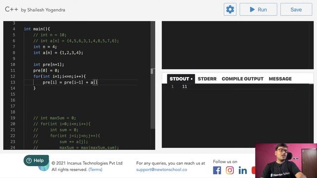 Prefix Sum Array | DSA with C++ | Episode 13 | Shailesh Yogendra смотреть онлайн