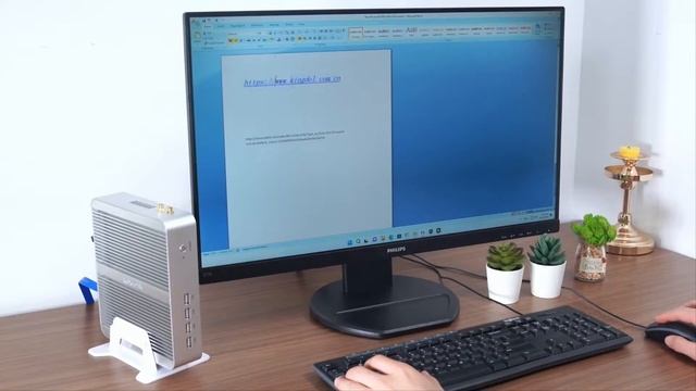 Kingdel NC780 Fanless Mini PC I5-8250U Windows 11 Pro, 4 Cores, 4K:4096x2304, HD Port, LAN