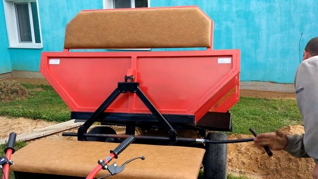 Прицеп-самосвал для мотоблока в работе. смотреть онлайн