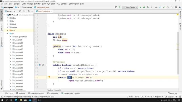 Java - урок 44.2 (Зачем нужно переопределять equals() и hashCode()) смотреть онлайн