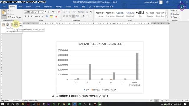 MENGINTEGRASIKAN GRAFIK DARI MS EXCEL KE MS WORD смотреть онлайн