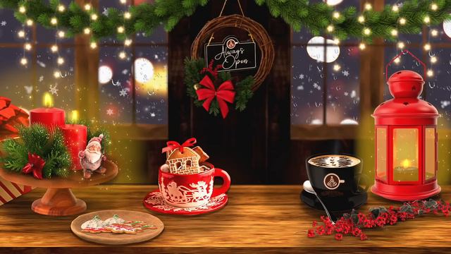 Christmas Ambience 🌟 Cozy Christmas Coffee Shop Ambience 🌟 3 Hours Christmas Jazz Music смотреть онлайн