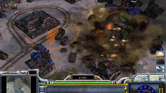 C&C: Generals ZH(Rise of the Reds mod), 1x1(ECA vs RU) смотреть онлайн