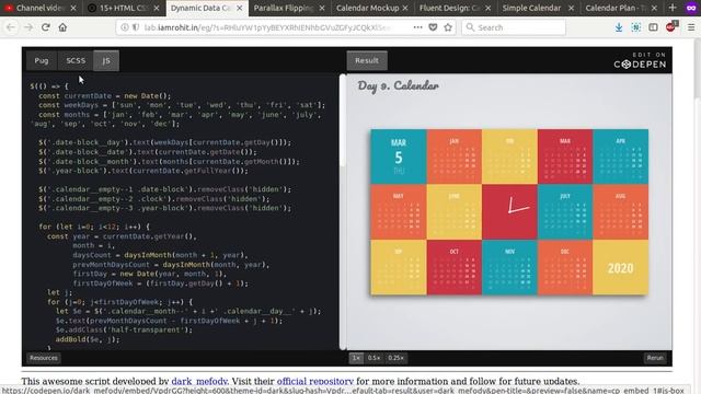 15+ HTML CSS Calendars Templates смотреть онлайн