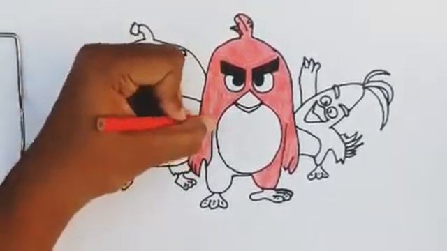 Angry birds drawing|easy way to draw angry birds|RED CHUCK BOMB drawings|Draw to kill your time|D2K смотреть онлайн