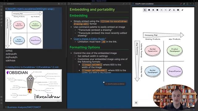 Obsidian-Excalidraw 1.2.0 Walkthrough Part 5/10: Embedding And Portability