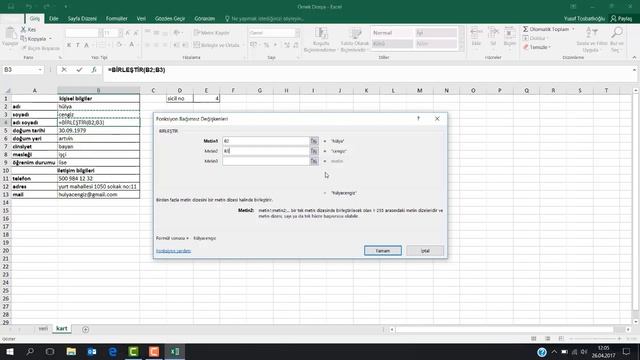 Excel Birleştir Formülü Kullanımı смотреть онлайн