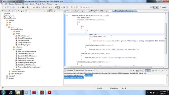 easyjavatutorials.in | Java Exception handling - Nested try catch part 1 ( in Hindi) смотреть онлайн