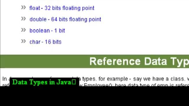 data types in Java смотреть онлайн