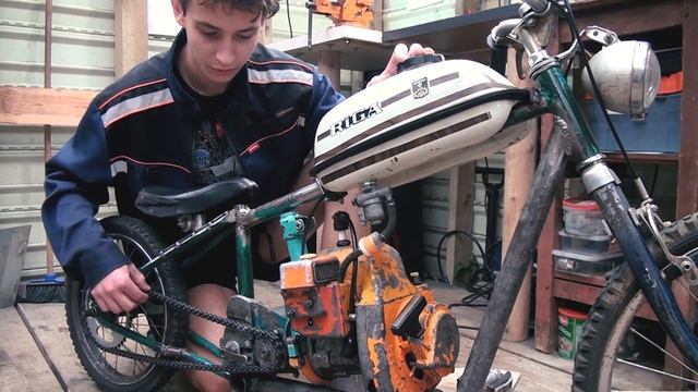 Самодельный мопед из бензопилы Урал
