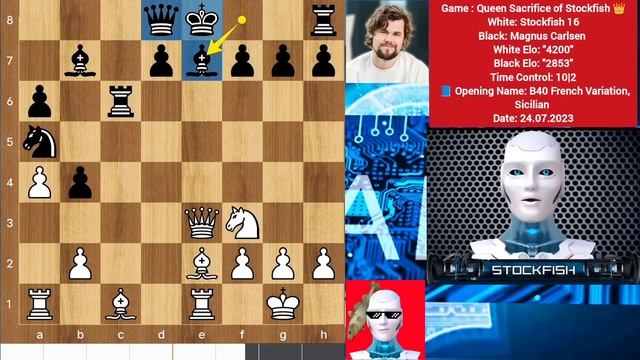 Stockfish Sacrificed His Queen Against Magnus Carlsen | Stockfish Vs Magnus Carlsen | Chess Strateg