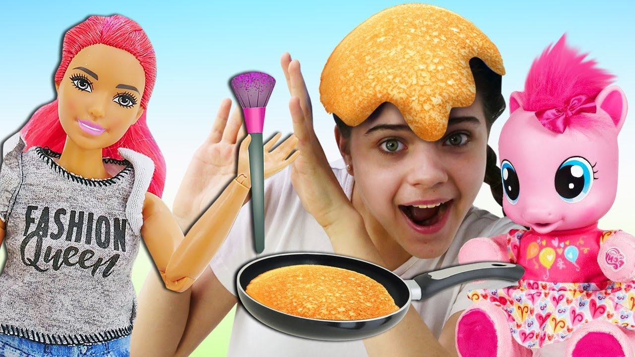 Прикольные видео ЧЕЛЛЕНДЖИ - Май Литл Пони и Куклы Барби онлайн! - Игры Макияж и Блинный Challenge смотреть онлайн