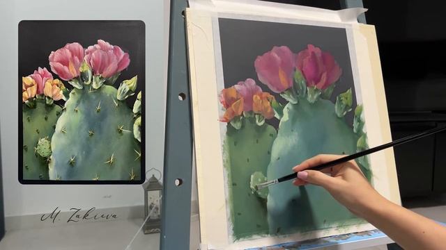 Рисую кактусы маслом смотреть онлайн
