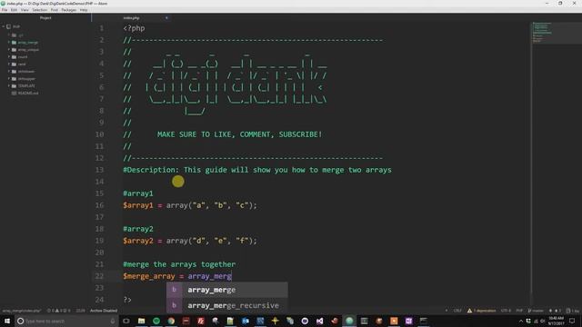 PHP - Merge Arrays смотреть онлайн