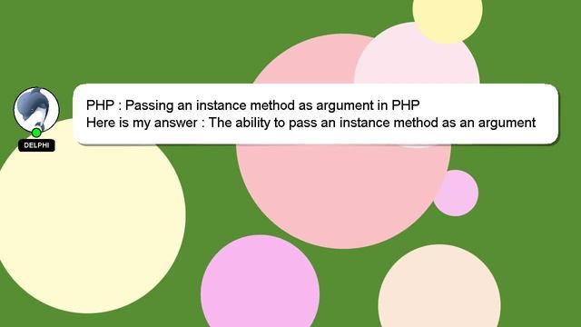 PHP : Passing an instance method as argument in PHP смотреть онлайн