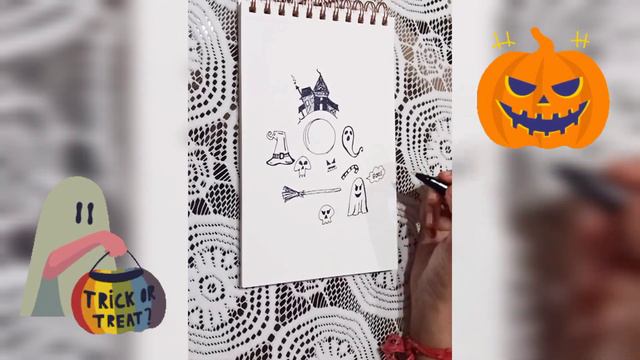 🎃 Art Challenge 18: Halloween with spooky effects 🎃 Halloween Doddle 🎃 Use earphones 🎧 смотреть онлайн
