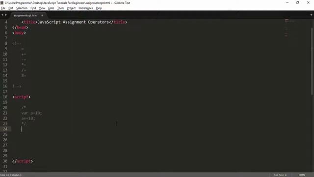 Java Script Tutorial For Beginners Assignment Operators in JavaScript смотреть онлайн