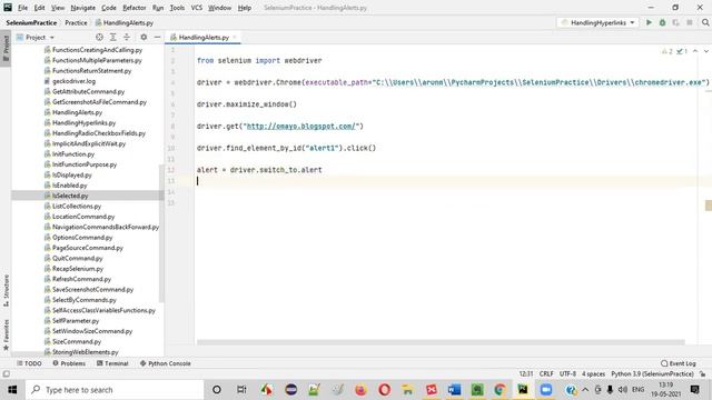 Handling Alerts (Selenium Python - Session 106) смотреть онлайн