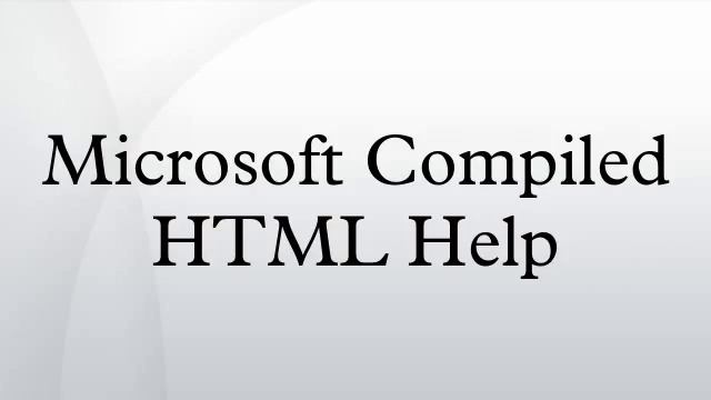 Microsoft Compiled HTML Help смотреть онлайн
