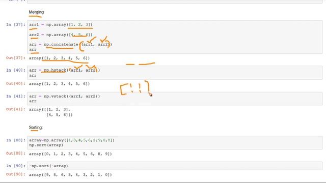 Merging and sorting of arrays Numpy ! Python смотреть онлайн