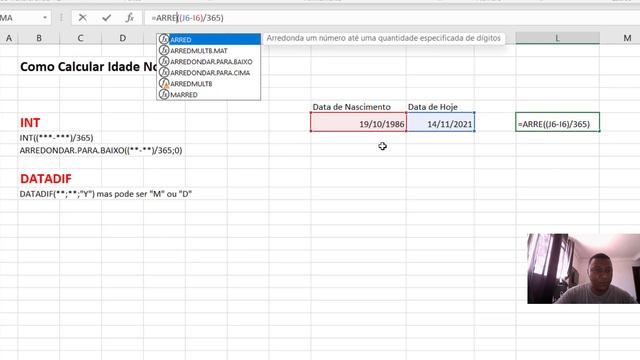 Como Calcular Idade no EXCEL - ( 2 formas Simples - Passo a Passo ) смотреть онлайн