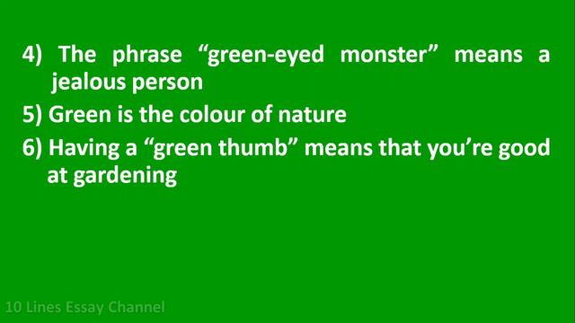 10 Lines On My Favourite Colour Is Green | 10 Lines About Green Colour | Few Lines On Green Colour