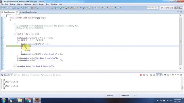 Java Break with Label | Java Tutorial смотреть онлайн