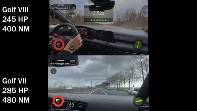 Golf MK7 GTE (Stage 1) vs MK8 GTE (Stock) 100-200 km/h Dragy смотреть онлайн