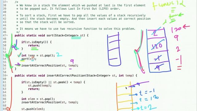 Sort a Stack | Recursion | Programming Tutorials смотреть онлайн